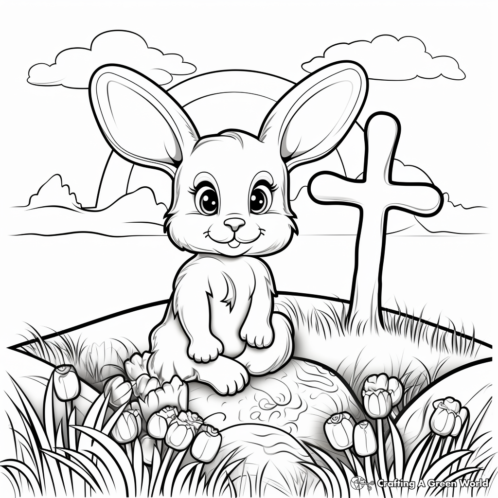 Easter Cross Coloring Pages for Kids 4