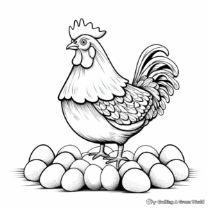 Easter Egg Laying Hen Coloring Pages 2