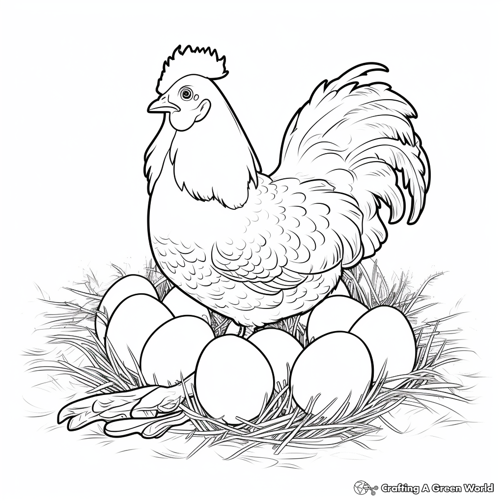 Easter Egg Laying Hen Coloring Pages 3