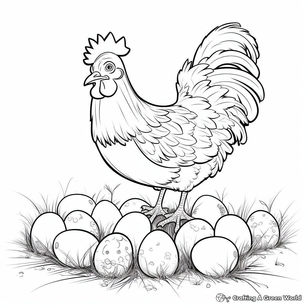 Easter Egg Laying Hen Coloring Pages 4