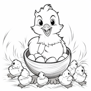 Easter-Themed Chicks & Eggs Coloring Pages 3