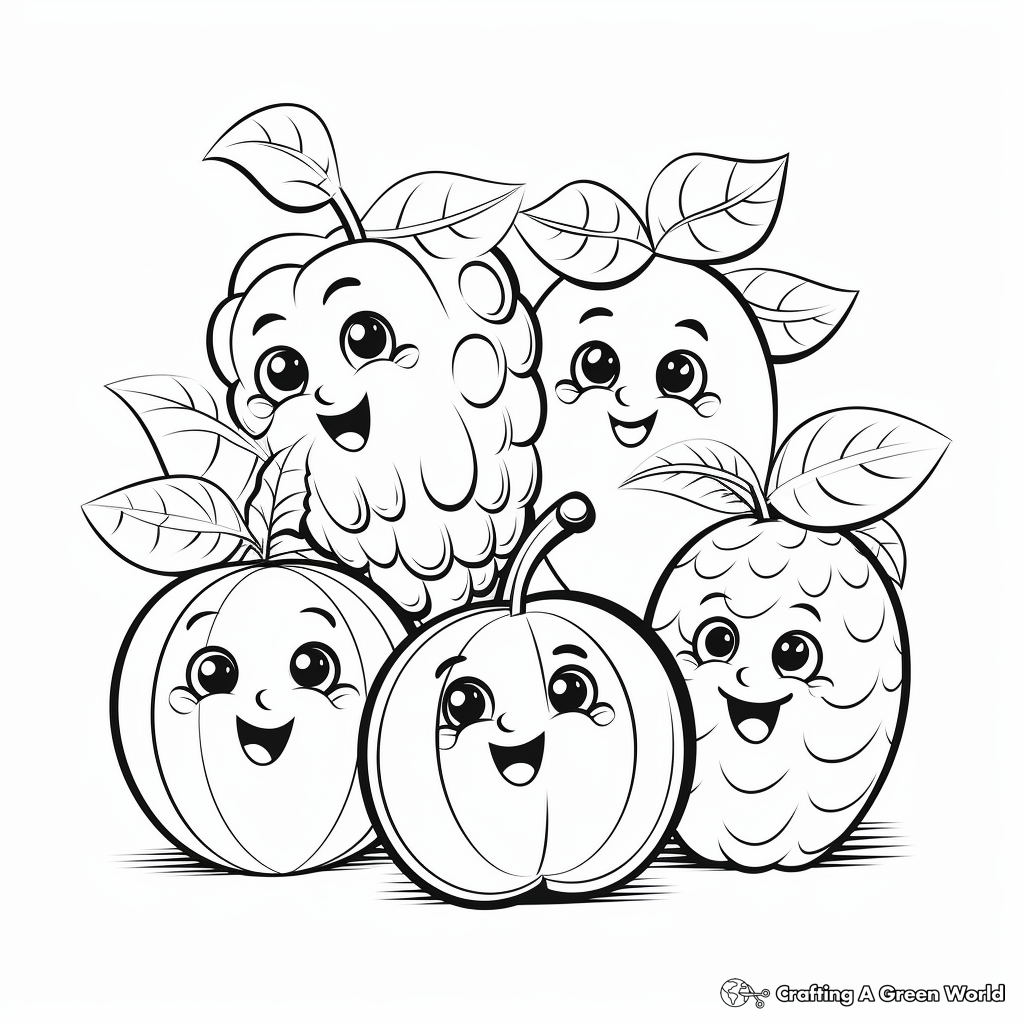 Easy and Fun Fruit Coloring Pages 1