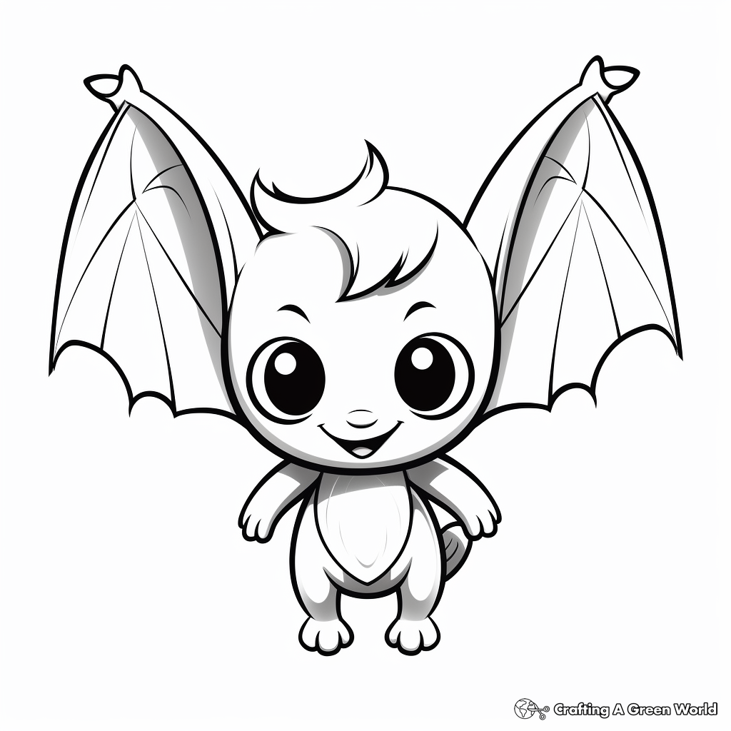 Easy and Simple Bat Wings Coloring Pages for Beginners 2