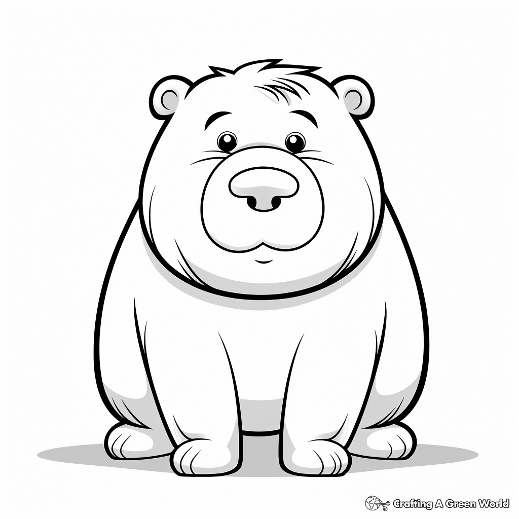 Easy and Simple Capybara Coloring Pages for Beginners 2