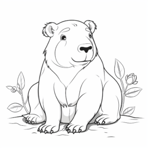 Easy and Simple Capybara Coloring Pages for Beginners 4