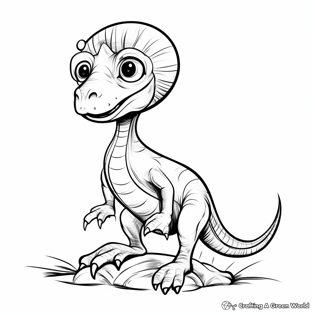 Easy and Simple Dilophosaurus Coloring Pages for Beginners 4