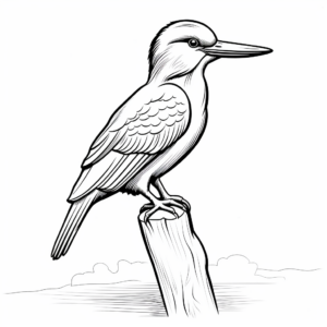 Easy and Simple Kingfisher Coloring Pages 1