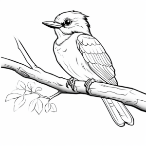 Easy and Simple Kingfisher Coloring Pages 2