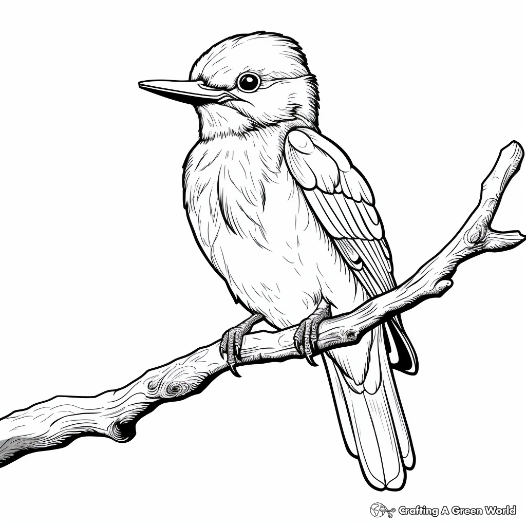 Easy and Simple Kingfisher Coloring Pages 3