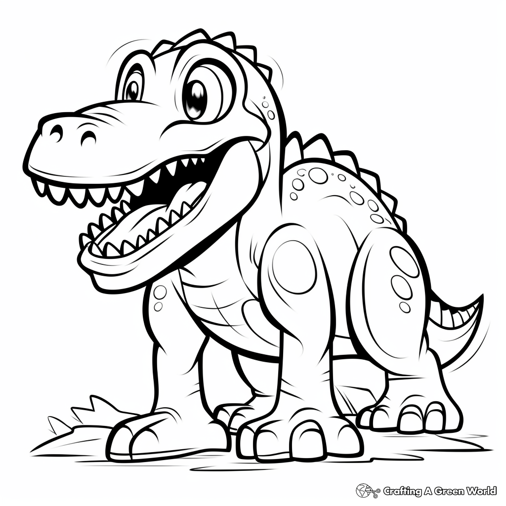 Easy and Simple T Rex Coloring Pages for Pre-Schoolers 2