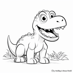 Easy and Simple T Rex Coloring Pages for Pre-Schoolers 3