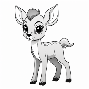 Easy Bambi-like Deer Coloring Pages 1
