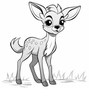Easy Bambi-like Deer Coloring Pages 3