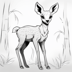 Easy Bambi-like Deer Coloring Pages 4