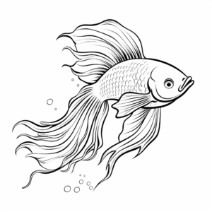 Easy Betta Fish Coloring Pages For Beginners 2