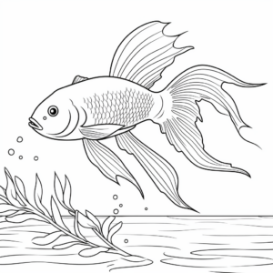 Easy Betta Fish Coloring Pages For Beginners 3