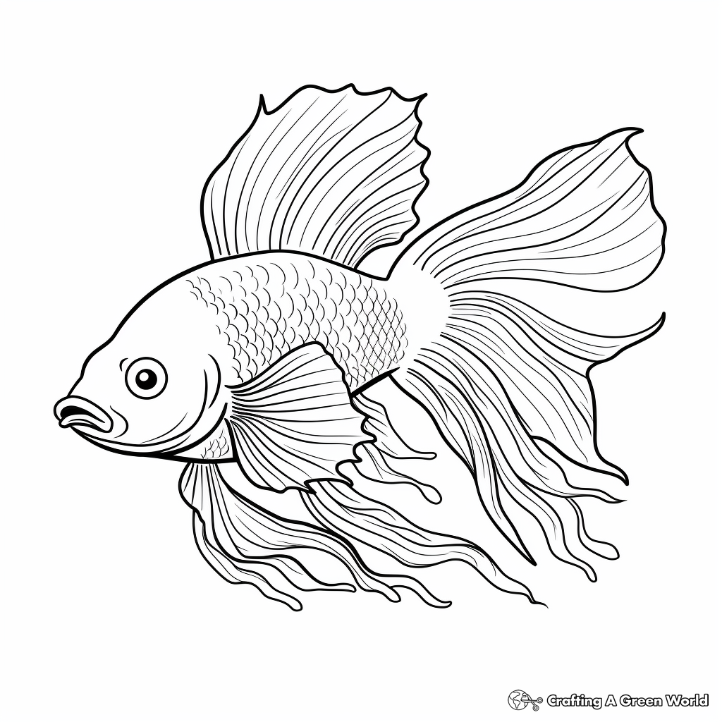 Easy Betta Fish Coloring Pages For Beginners 4