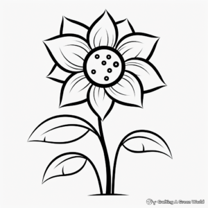 Easy Daisy Coloring Sheets for Preschoolers 1