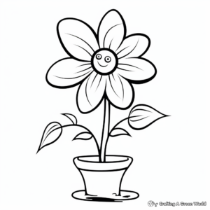 Easy Daisy Coloring Sheets for Preschoolers 2
