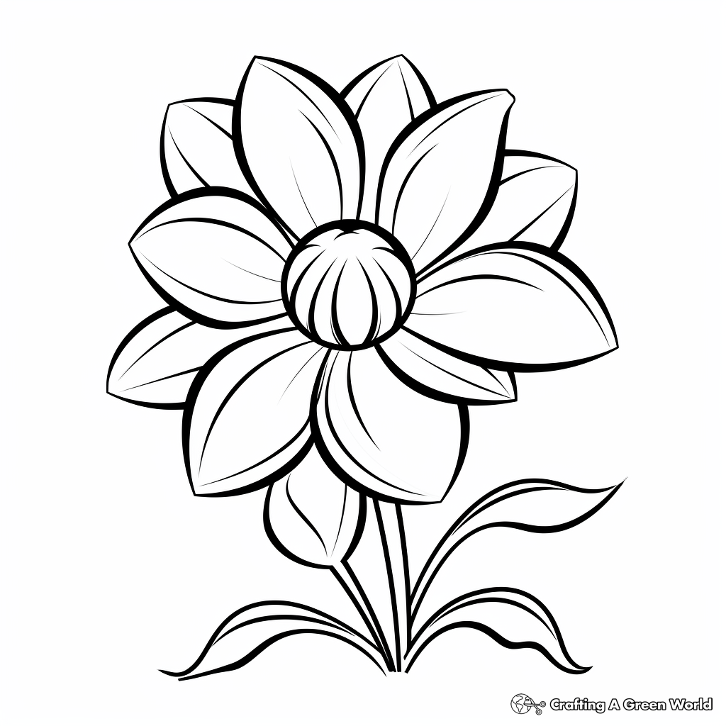 Easy Daisy Coloring Sheets for Preschoolers 4