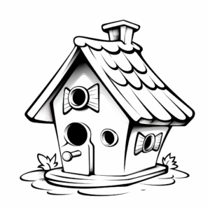 Easy DIY Bird House Coloring Pages for Beginners 1