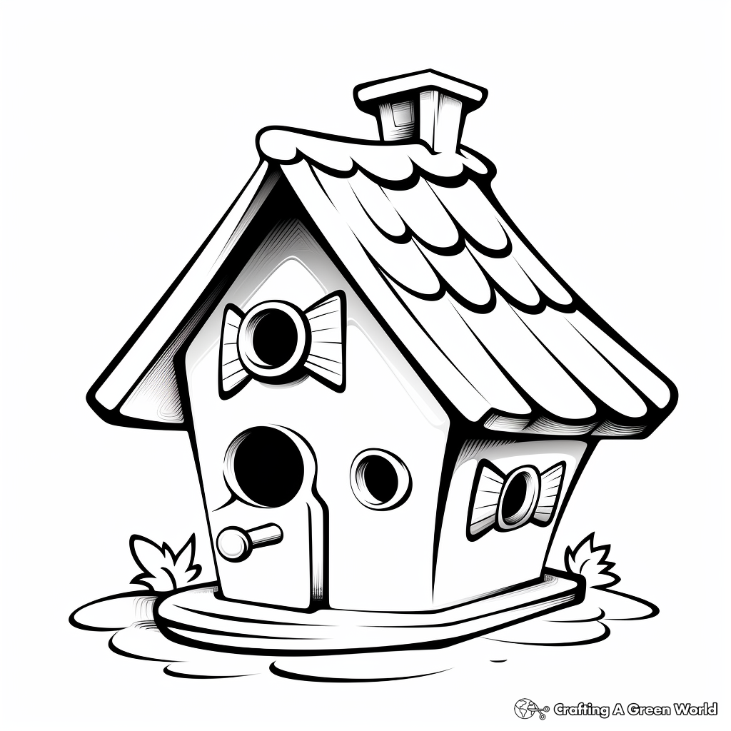 Easy DIY Bird House Coloring Pages for Beginners 1