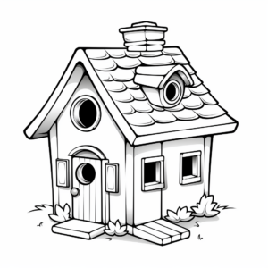 Easy DIY Bird House Coloring Pages for Beginners 2