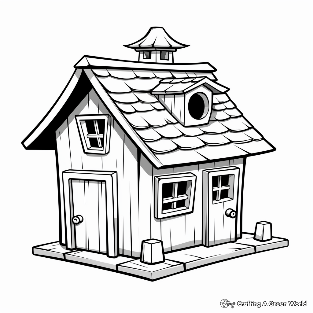 Easy DIY Bird House Coloring Pages for Beginners 3