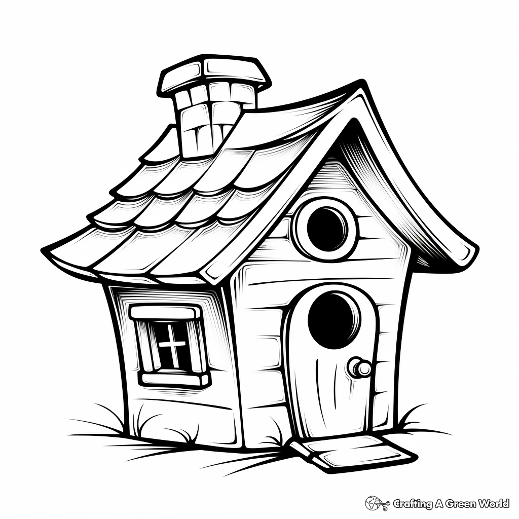 Easy DIY Bird House Coloring Pages for Beginners 4