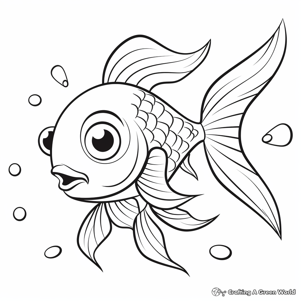 Easy Goldfish Coloring Pages for Toddlers 1