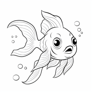 Easy Goldfish Coloring Pages for Toddlers 3