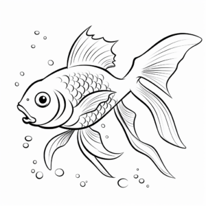 Easy Goldfish Coloring Pages for Toddlers 4
