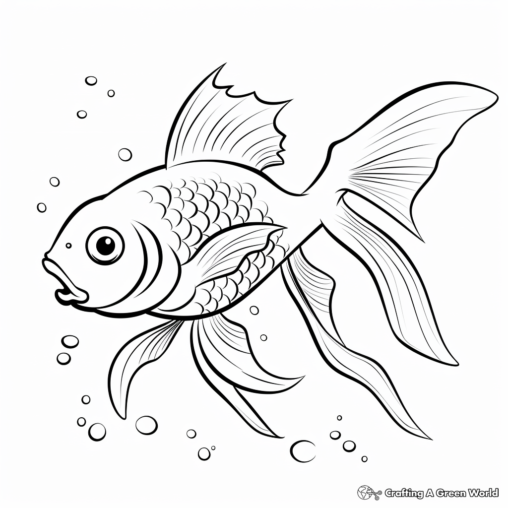 Easy Goldfish Coloring Pages for Toddlers 4