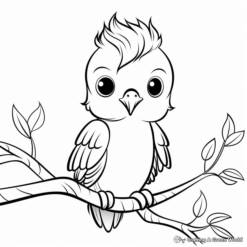Easy Hummingbird Coloring Pages for Children 1