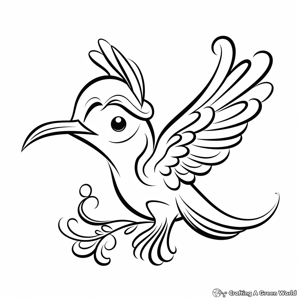 Easy Hummingbird Coloring Pages for Children 2