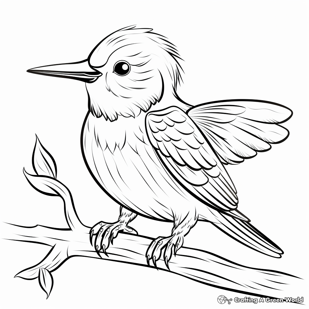 Easy Hummingbird Coloring Pages for Children 4