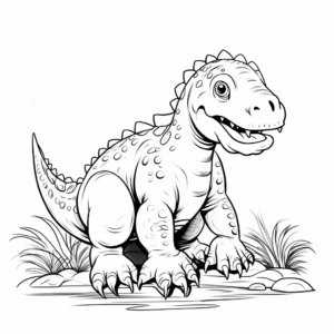 Easy Iguanodon Coloring Pages for Kids 3