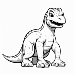 Easy Iguanodon Coloring Pages for Kids 4