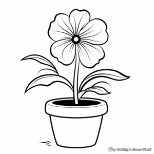 Easy Lily Pot Coloring Pages for Beginners 1