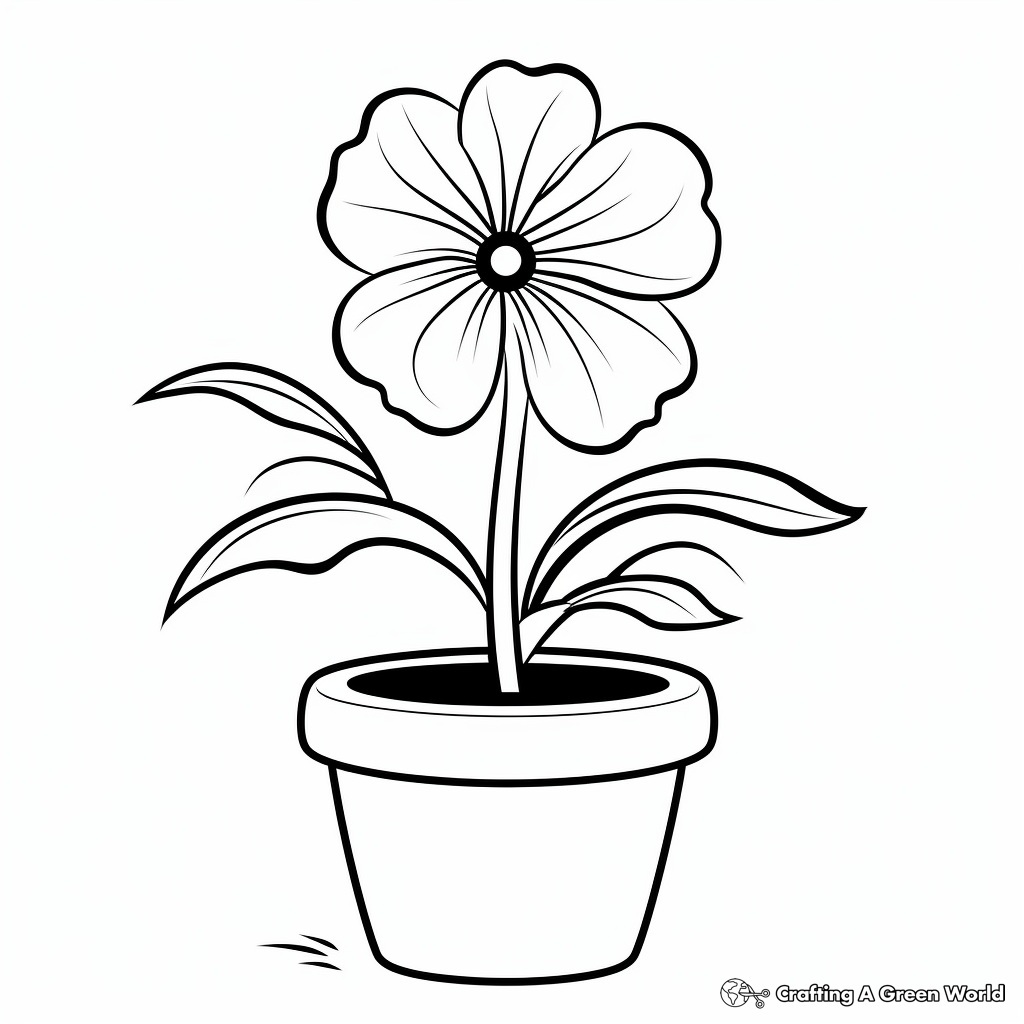 Easy Lily Pot Coloring Pages for Beginners 1