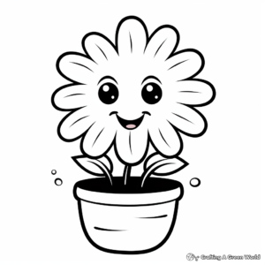 Easy Lily Pot Coloring Pages for Beginners 2