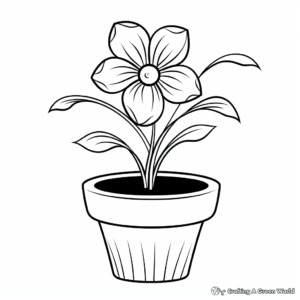 Easy Lily Pot Coloring Pages for Beginners 4