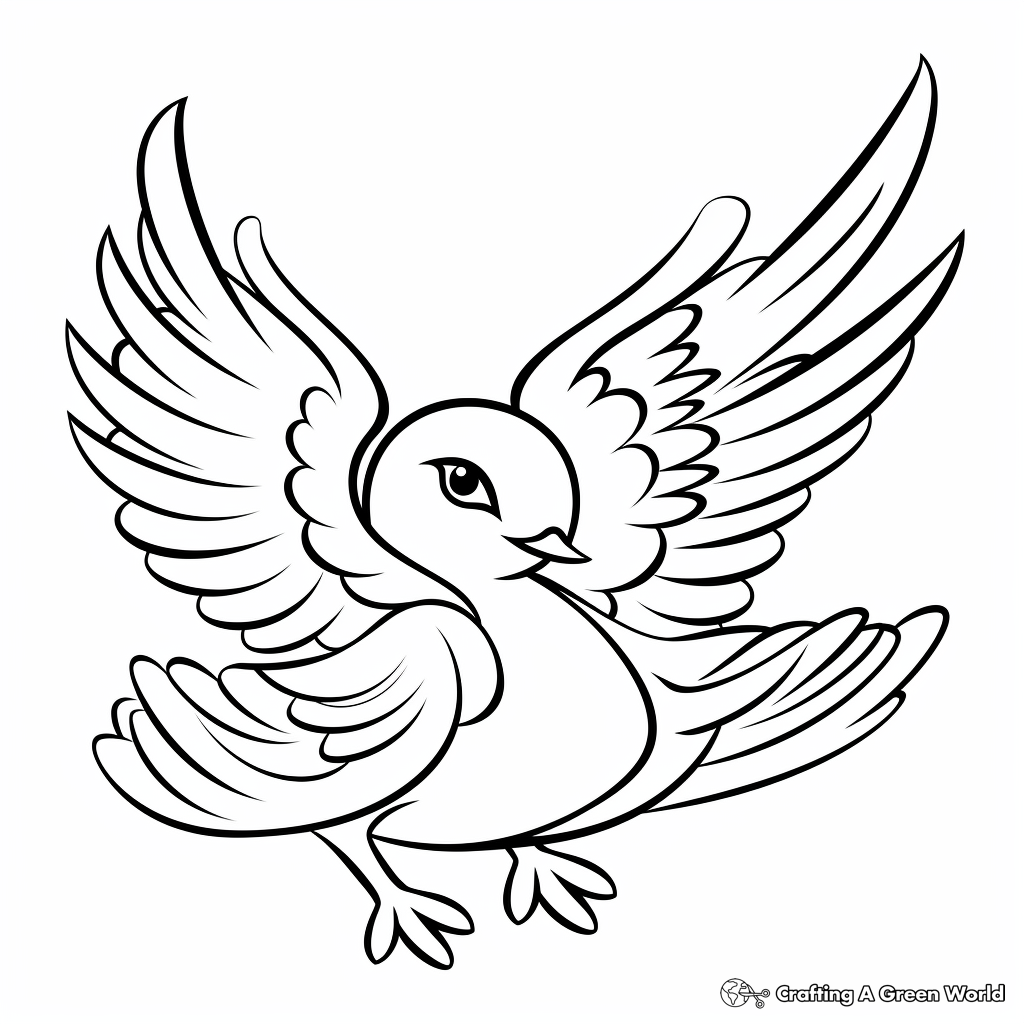 Easy Peace Dove Coloring Pages for Young Children 3