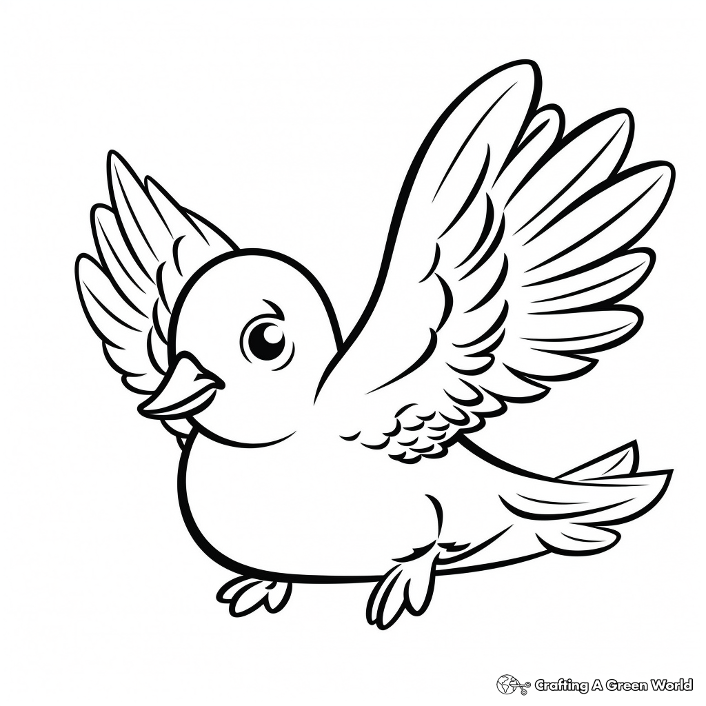 Easy Peace Dove Coloring Pages for Young Children 4