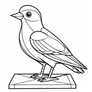 Easy Pigeon Outline Coloring Pages for Beginners 1