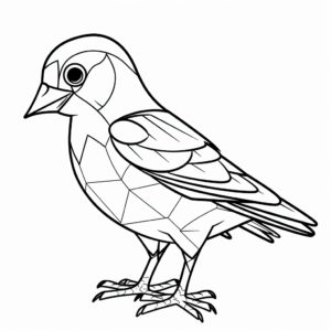 Easy Pigeon Outline Coloring Pages for Beginners 2