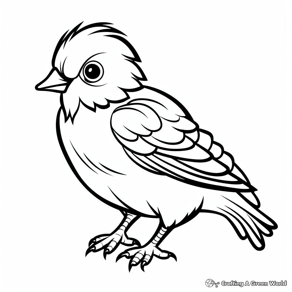 Easy Pigeon Outline Coloring Pages for Beginners 4