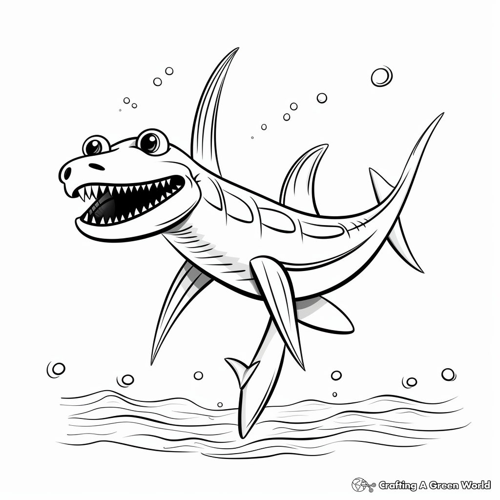 Easy Plesiosaurus Coloring Pages For Kids 3