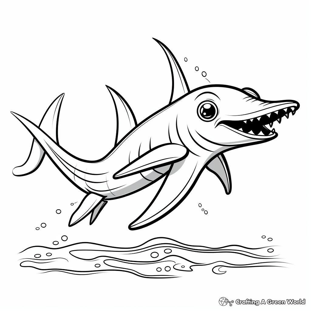 Easy Plesiosaurus Coloring Pages For Kids 4