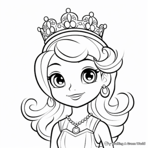 Easy Princess Coloring Pages for Girls 3